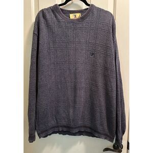 Vintage 90's Duck Head Cable Knit Sweater Mens XL Blue Crew‎ Neck 100% Cotton